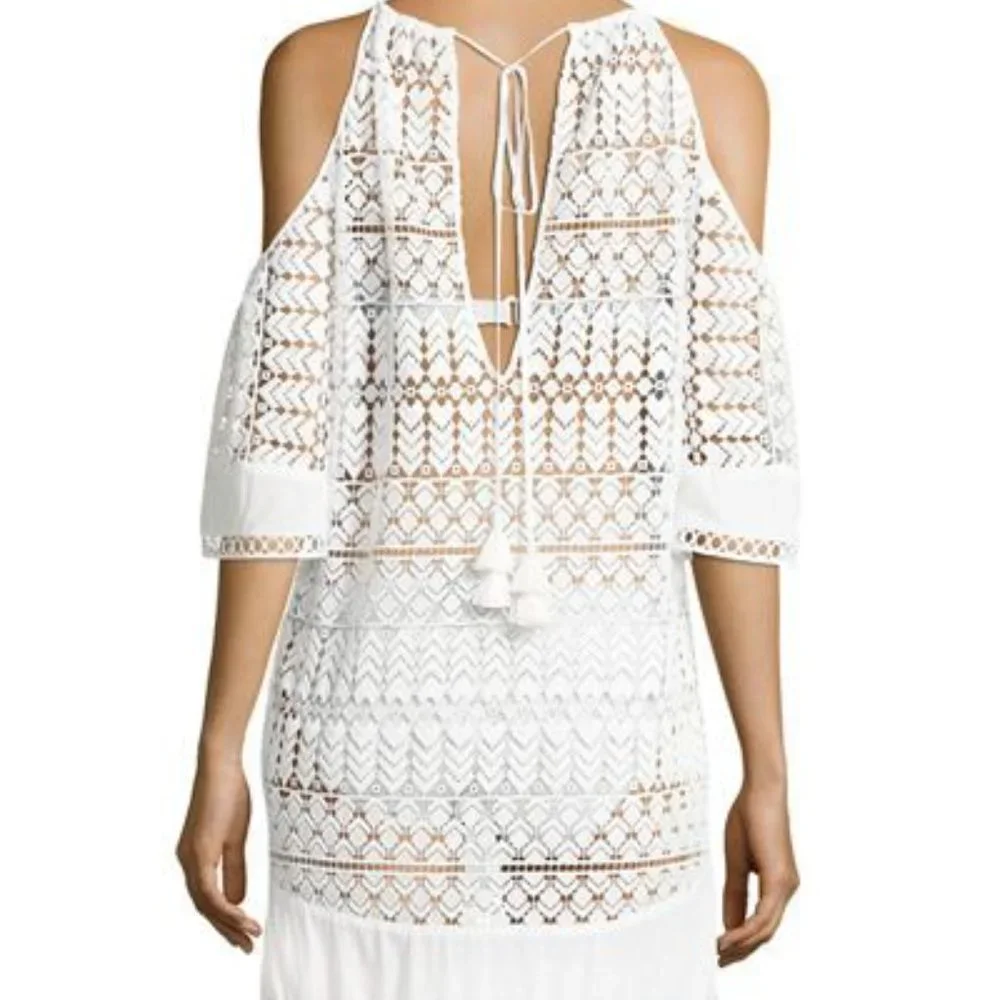 Ramy Brook Silas Cold Shoulder Lace Coverup Dress